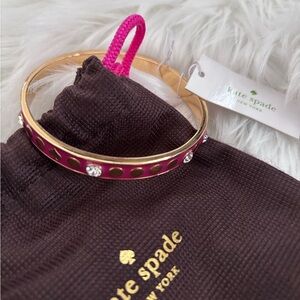 NWT kate spade Find the Spade Gold and Red Heart Bracelet